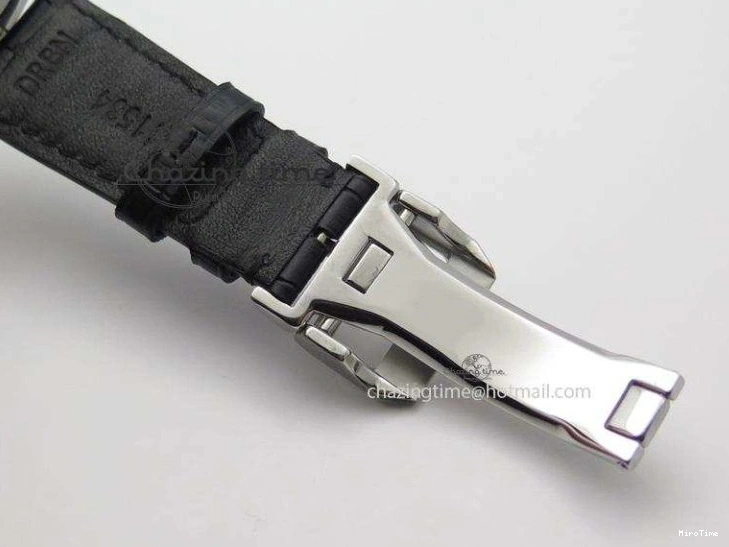 MIROTIME 0309 UrbanStyle Portuguese Tourbillon Power Reserve Moonphase SS White Dial On Black Leather Strap 7318